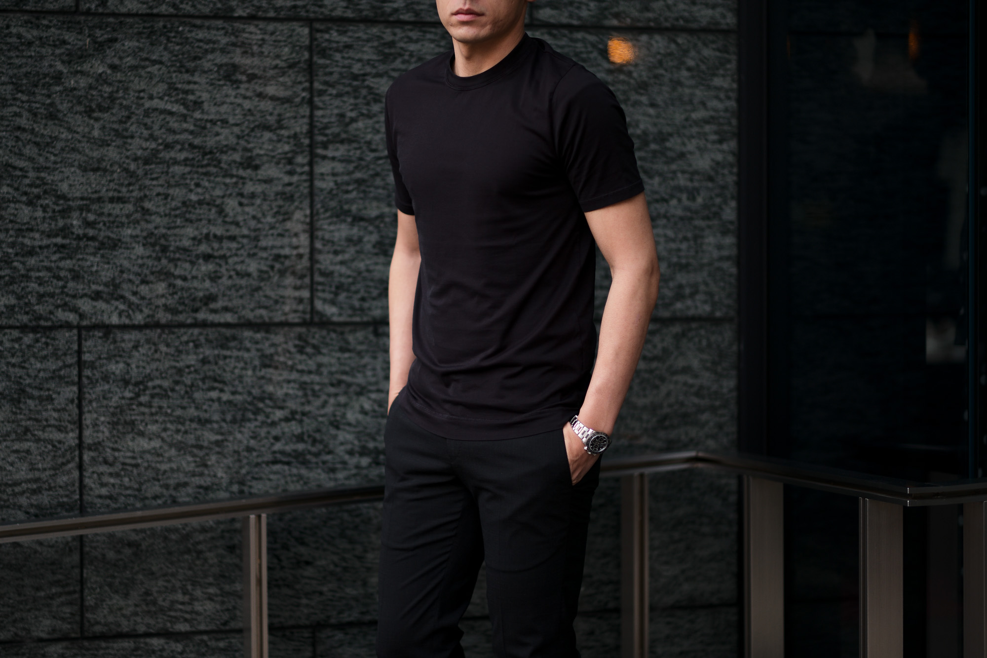 FEDELI(フェデーリ) Crew Neck T-shirt (クルーネック Tシャツ) ギザコットン Tシャツ BLACK (ブラック・36) made in italy (イタリア製) 2020 春夏新作 愛知 名古屋 altoediritto アルトエデリット TEE