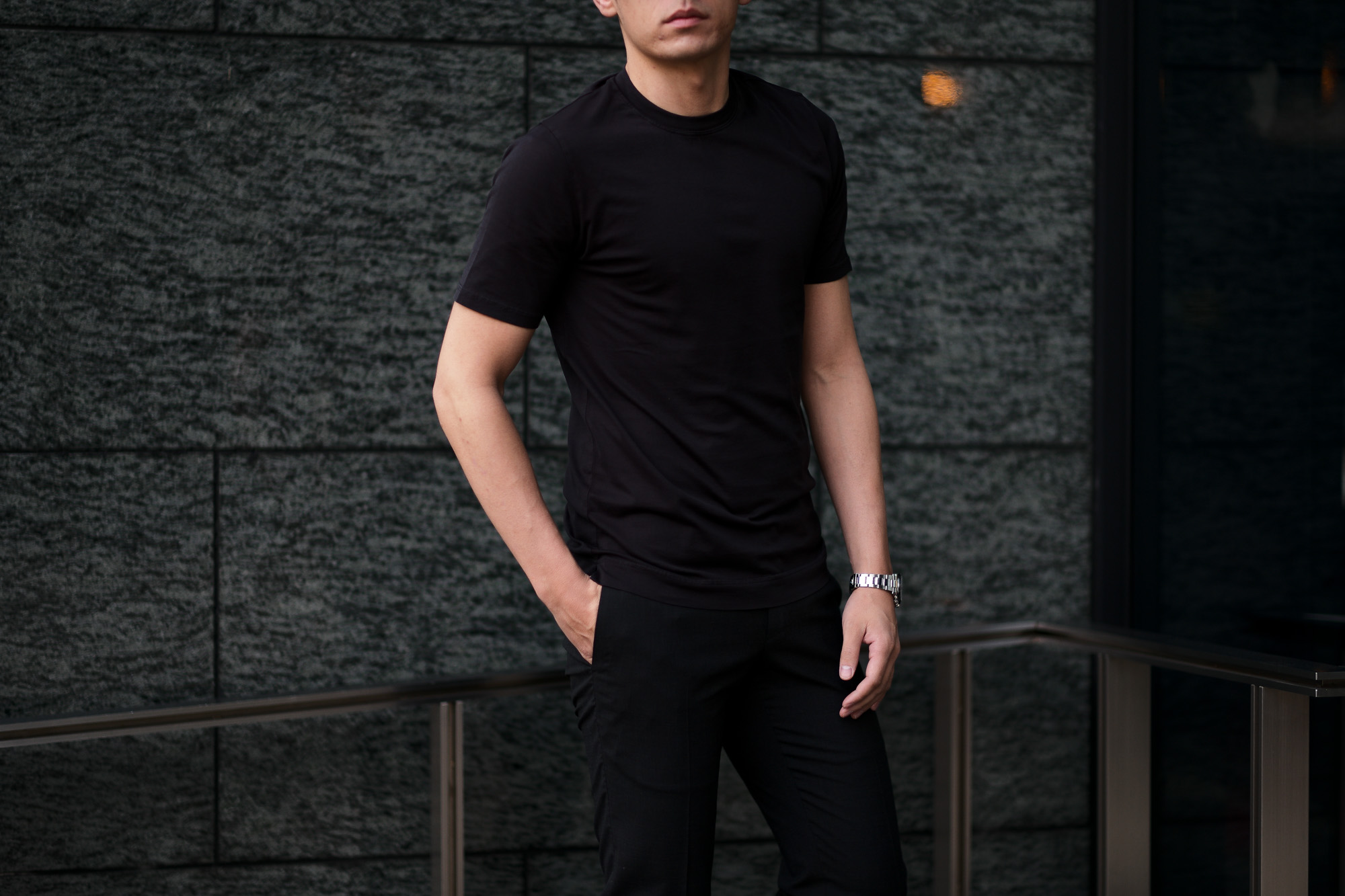 FEDELI(フェデーリ) Crew Neck T-shirt (クルーネック Tシャツ) ギザコットン Tシャツ BLACK (ブラック・36) made in italy (イタリア製) 2020 春夏新作 愛知 名古屋 altoediritto アルトエデリット TEE