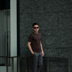 FEDELI(フェデーリ) Crew Neck T-shirt (クルーネック Tシャツ) ギザコットン Tシャツ BROWN (ブラウン・811) made in italy (イタリア製) 2020 春夏新作 【第2便 入荷】【発売開始】のイメージ