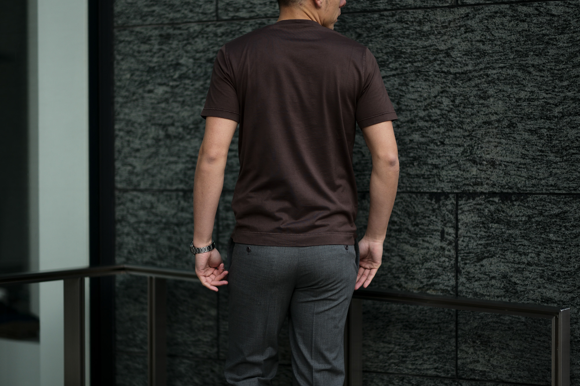 FEDELI(フェデーリ) Crew Neck T-shirt (クルーネック Tシャツ) ギザコットン Tシャツ BROWN (ブラウン・811) made in italy (イタリア製) 2020 春夏新作 愛知 名古屋 altoediritto アルトエデリット TEE