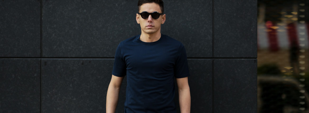 FEDELI(フェデーリ) Crew Neck T-shirt (クルーネック Tシャツ) ギザコットン Tシャツ NAVY (ネイビー・626) made in italy (イタリア製) 2020 春夏新作 愛知 名古屋 altoediritto アルトエデリット TEE