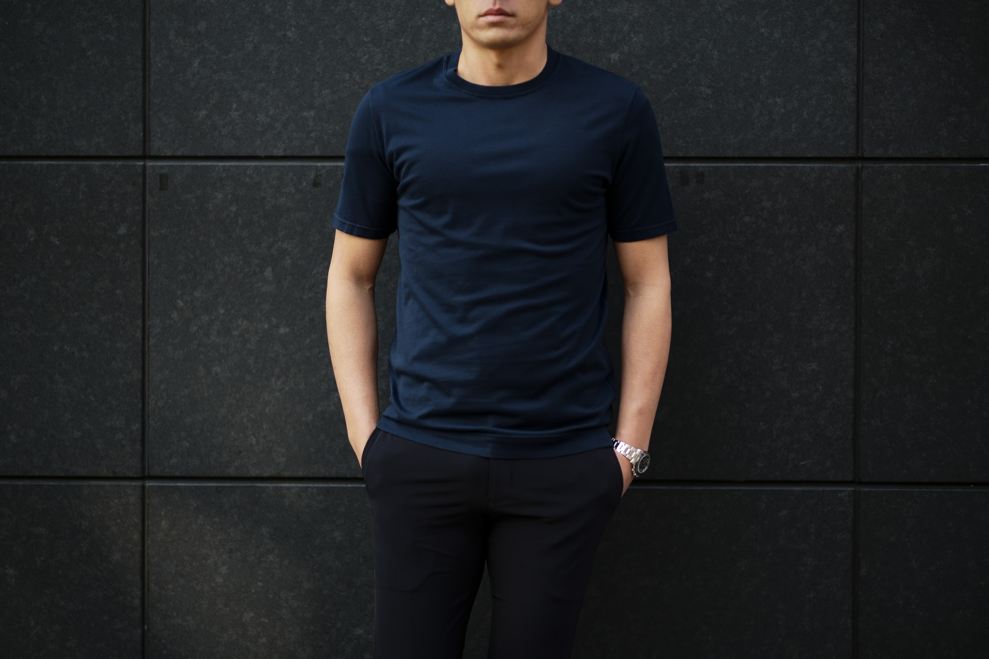 FEDELI(フェデーリ) Crew Neck T-shirt (クルーネック Tシャツ) ギザコットン Tシャツ NAVY (ネイビー・626) made in italy (イタリア製) 2020 春夏新作 愛知 名古屋 altoediritto アルトエデリット TEE