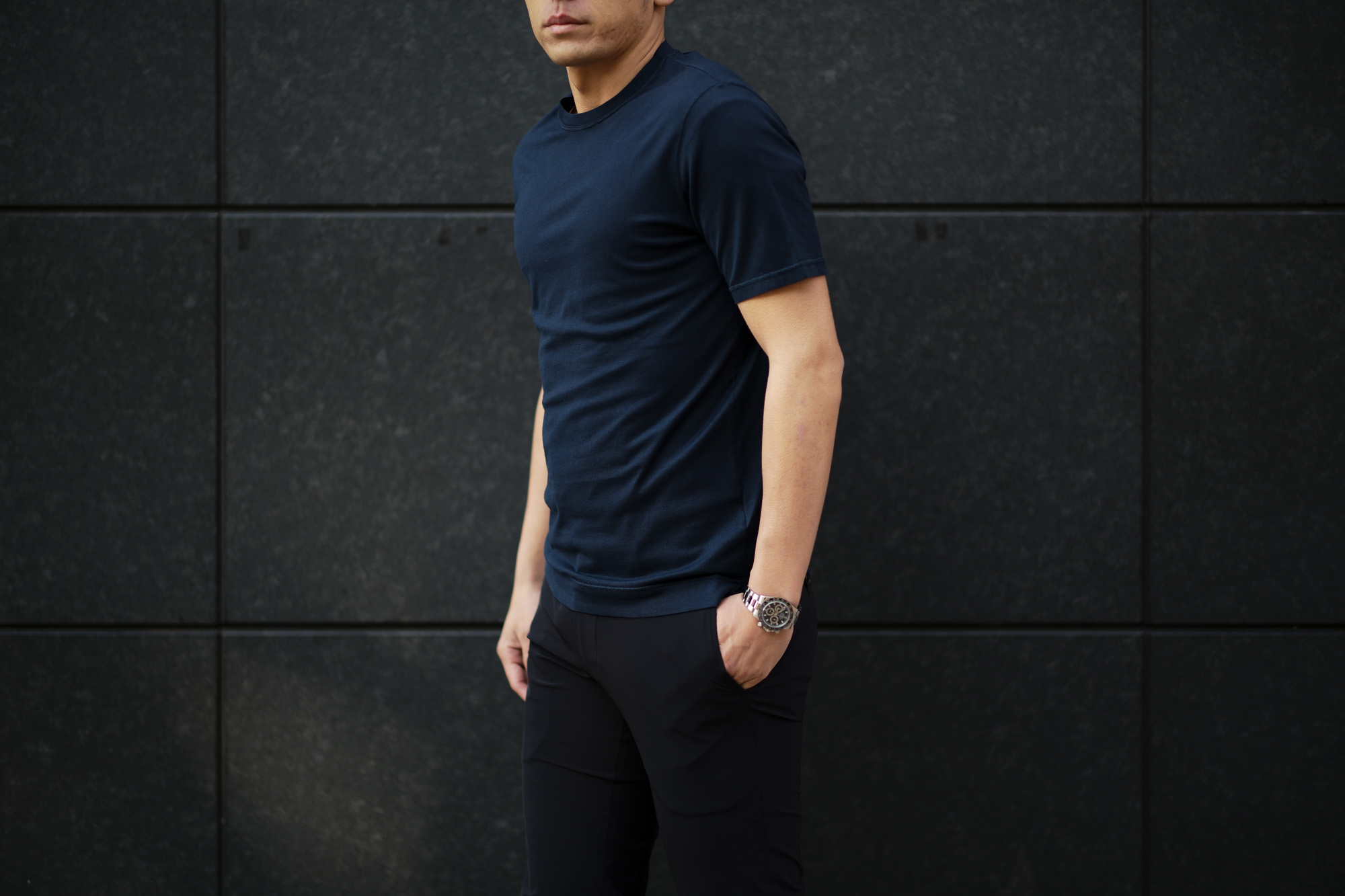 FEDELI(フェデーリ) Crew Neck T-shirt (クルーネック Tシャツ) ギザコットン Tシャツ NAVY (ネイビー・626) made in italy (イタリア製) 2020 春夏新作 愛知 名古屋 altoediritto アルトエデリット TEE