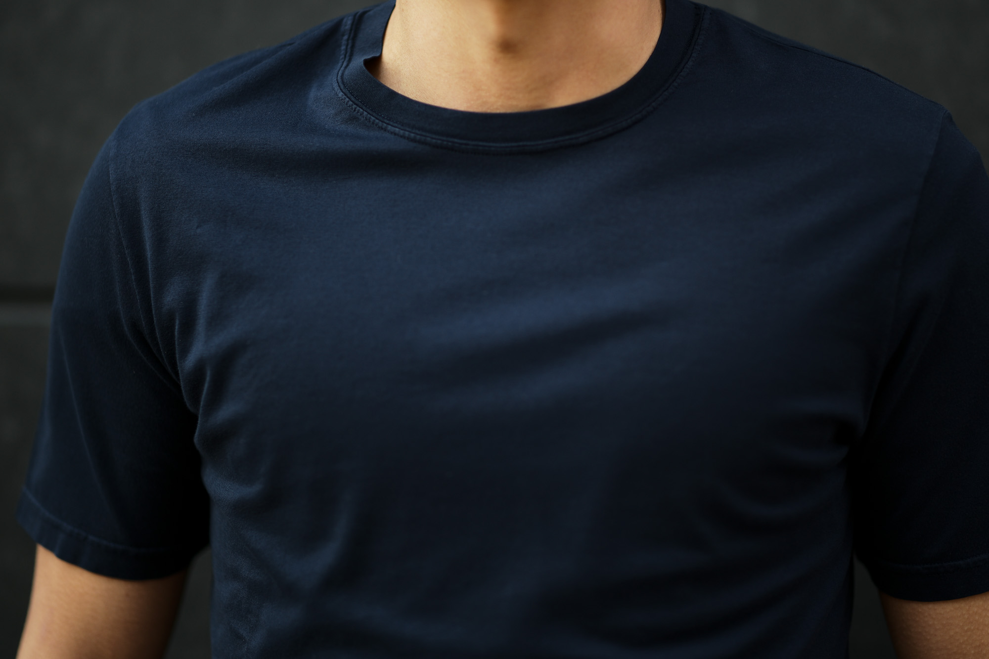 FEDELI(フェデーリ) Crew Neck T-shirt (クルーネック Tシャツ) ギザコットン Tシャツ NAVY (ネイビー・626) made in italy (イタリア製) 2020 春夏新作 愛知 名古屋 altoediritto アルトエデリット TEE