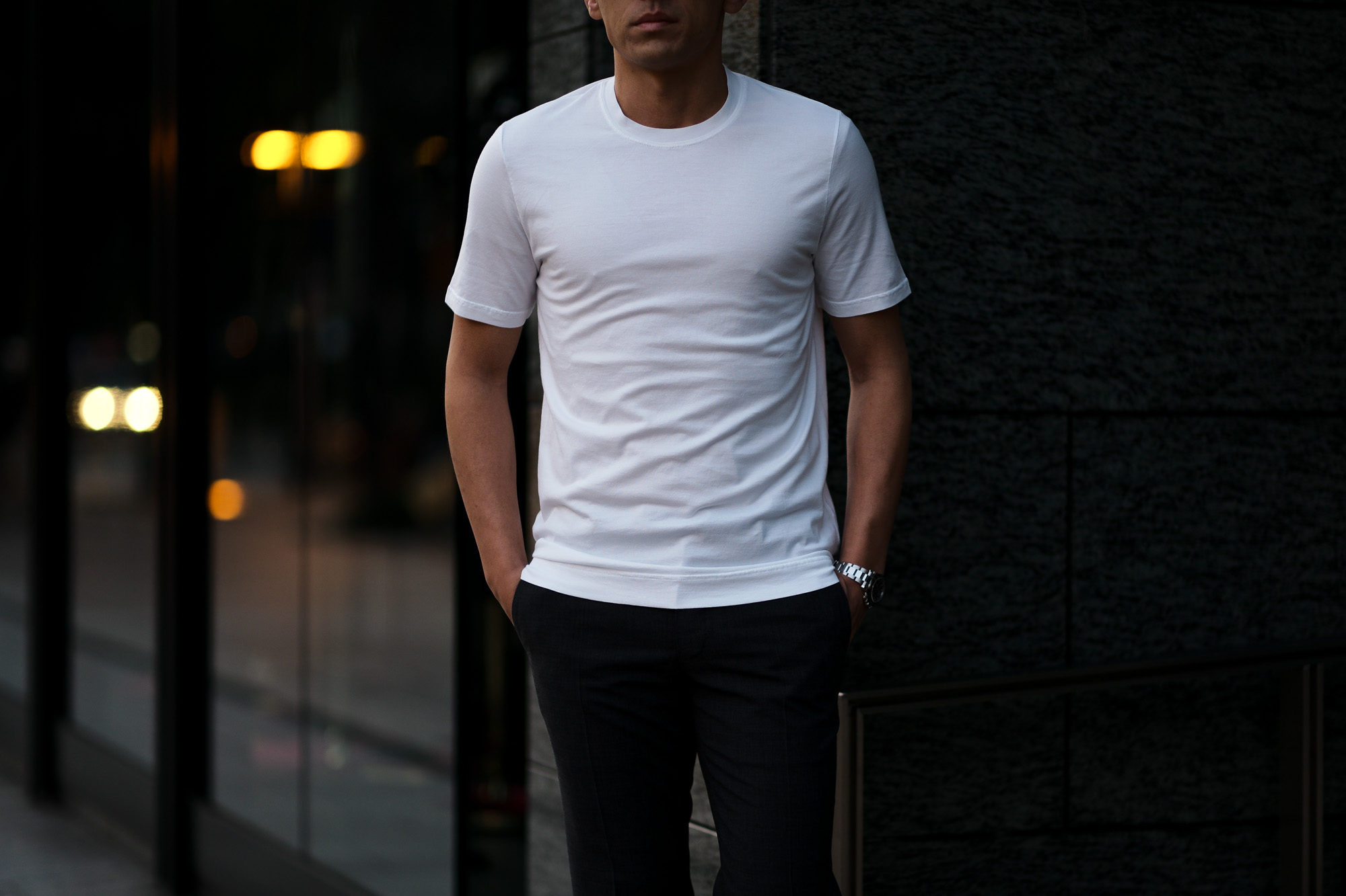 FEDELI(フェデーリ) Crew Neck T-shirt (クルーネック Tシャツ) ギザコットン Tシャツ WHITE (ホワイト・41) made in italy (イタリア製) 2020 春夏新作 愛知 名古屋 altoediritto アルトエデリット TEE