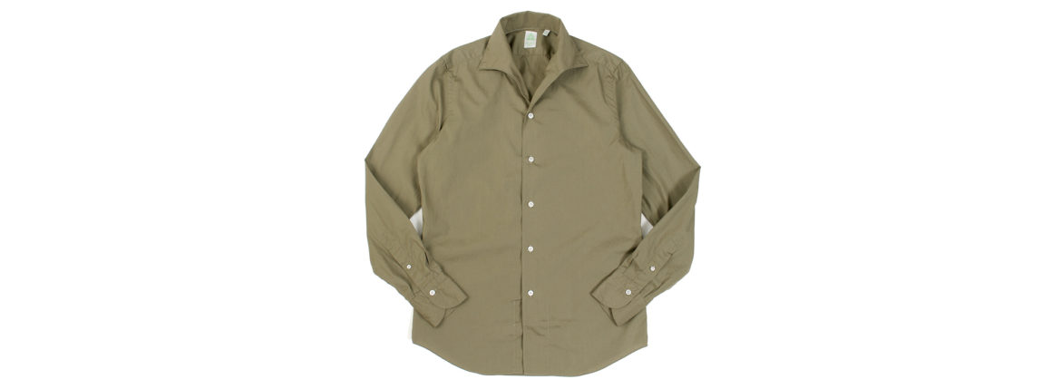 Finamore (フィナモレ) SEUL ITALIAN COLOR COTTON POPLIN SHIRTS コットンポプリン ワンピースカラー シャツ BEIGE (ベージュ・39) made in italy (イタリア製) 2020 春夏新作 愛知 名古屋 altoediritto アルトエデリット