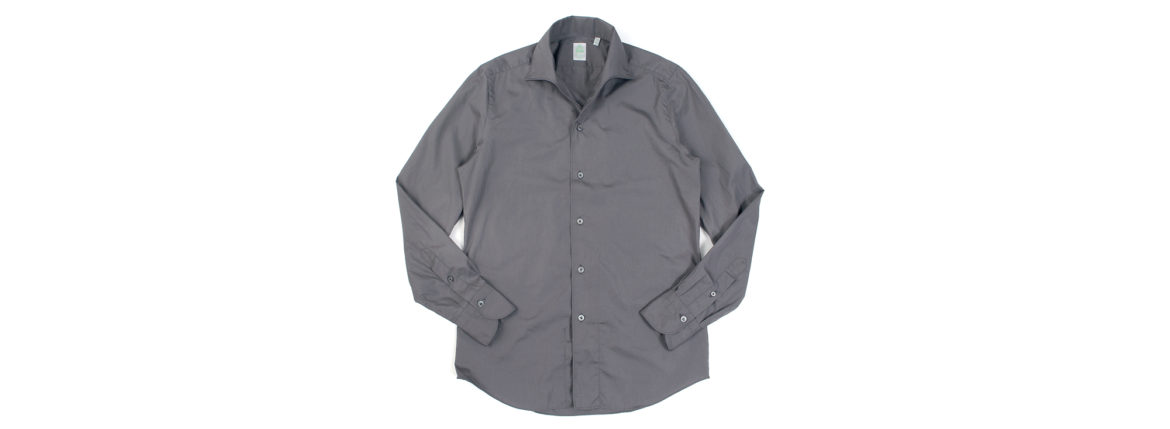 Finamore (フィナモレ) SEUL ITALIAN COLOR COTTON POPLIN SHIRTS コットンポプリン ワンピースカラー シャツ GRAY (グレー・42) made in italy (イタリア製) 2020 春夏新作 愛知 名古屋 altoediritto アルトエデリット