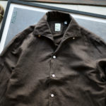 Finamore (フィナモレ) SEUL ITALIAN COLOR COTTON LINEN SHIRTS コットンリネン ワンピースカラー シャツ BROWN (ブラウン・10) made in italy (イタリア製) 2020 春夏新作 【新色入荷しました】【フリー分発売開始】のイメージ
