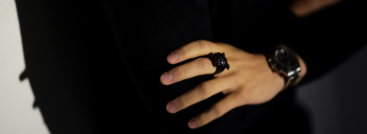 FIXER(フィクサー) BLACK PANTHER RING "RUBY" BLACK RHODIUM(ブラック ロジウム) ブラック パンサーリング ルビー BLACK(ブラック) 2020 【ご予約受付中】【2020.4.11(Sat)～2020.5.03(Sun)】愛知 名古屋 altoediritto アルトエデリット イルミナティリング コーティング