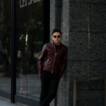 Georges de Patricia (ジョルジュ ド パトリシア) Carrera (カレラ) 925 STERLING SILVER (925 スターリングシルバー) Super Soft Shrunken Deer skin (スーパー ソフト シュランケン ディアスキン) シングルライダースジャケット BURGUNDY (バーガンディー) 2020 【ご予約開始】のイメージ