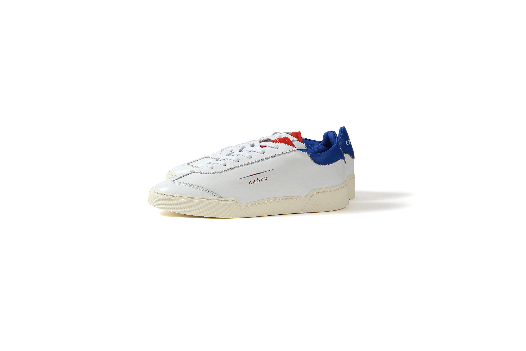 GHOUD(ゴード) LOB01 LOW MAN レザースニーカー WHITE/BLUE/RED(ホワイト/ブルー/レッド) 2020 春夏新作 愛知 名古屋 altoediritto アルトエデリット 白スニーカー