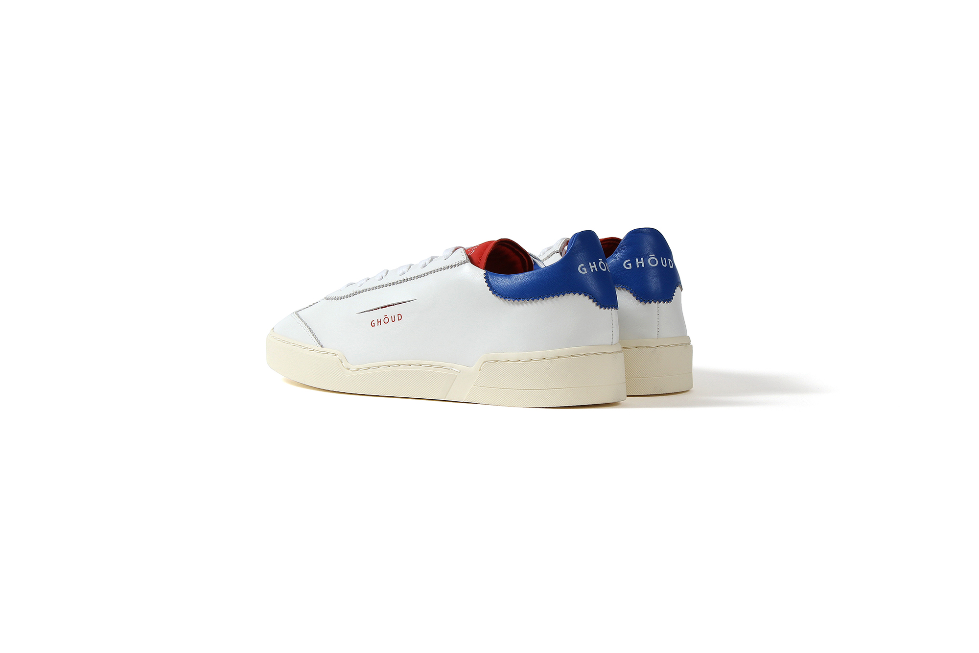 GHOUD(ゴード) LOB01 LOW MAN レザースニーカー WHITE/BLUE/RED(ホワイト/ブルー/レッド) 2020 春夏新作 愛知 名古屋 altoediritto アルトエデリット 白スニーカー