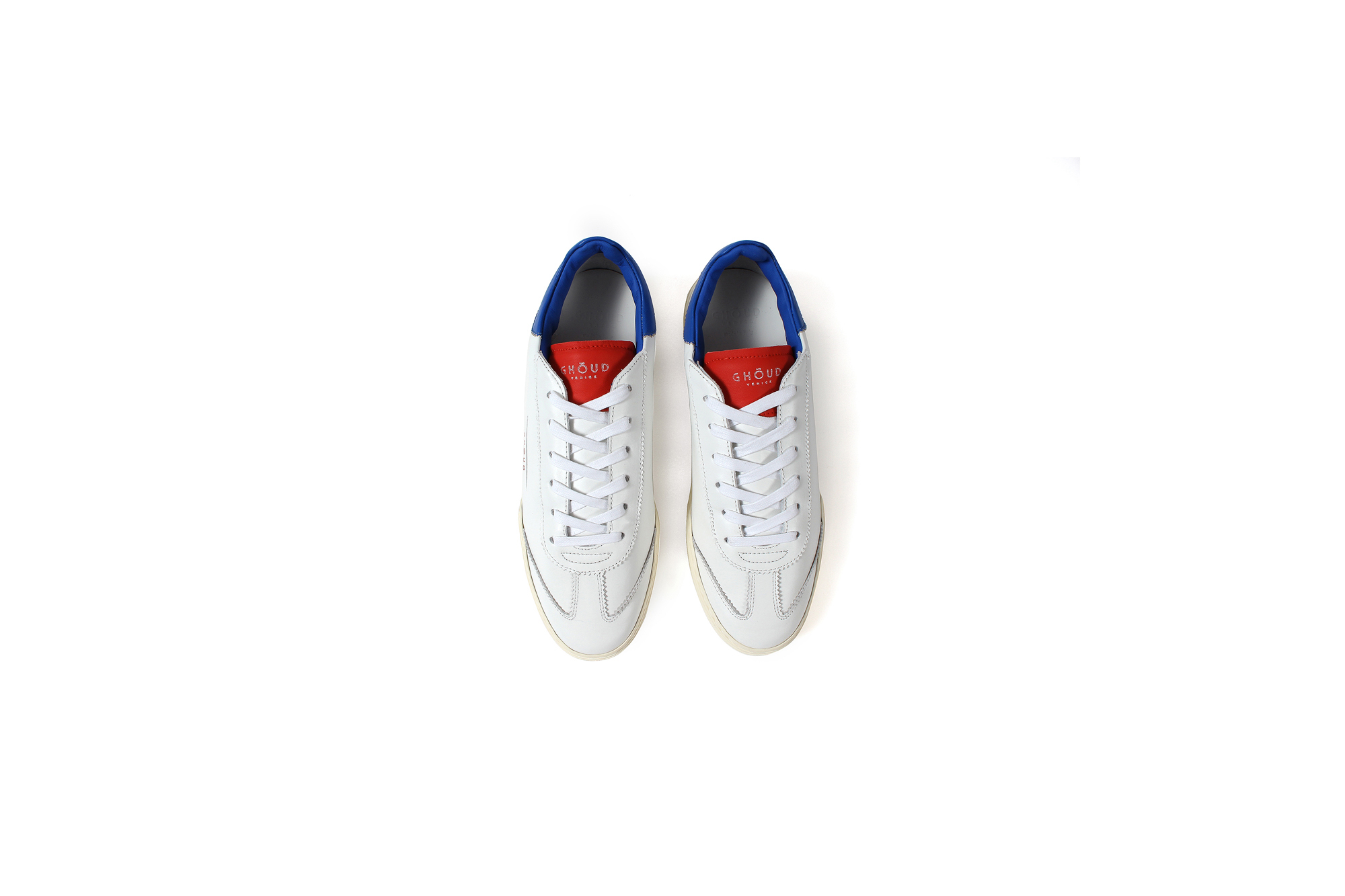 GHOUD(ゴード) LOB01 LOW MAN レザースニーカー WHITE/BLUE/RED(ホワイト/ブルー/レッド) 2020 春夏新作 愛知 名古屋 altoediritto アルトエデリット 白スニーカー