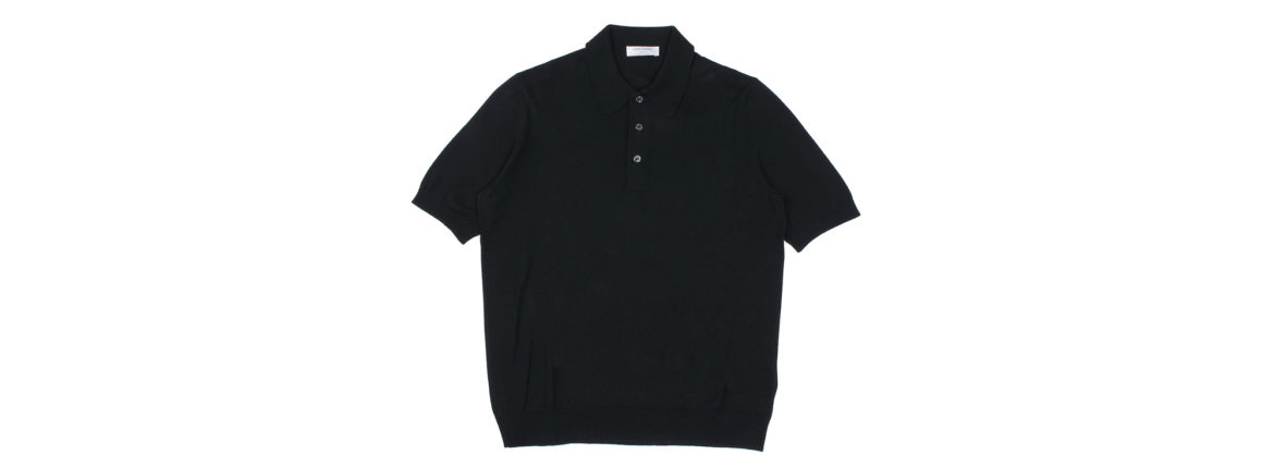 Gran Sasso (グランサッソ) Silk Knit Polo Shirt (シルクニットポロシャツ) SETA (シルク 100%) シルク ニット ポロシャツ BLACK (ブラック・099) made in italy (イタリア製) 2020 春夏新作 【入荷しました】【フリー分発売開始】 愛知 名古屋 altoediritto アルトエデリット