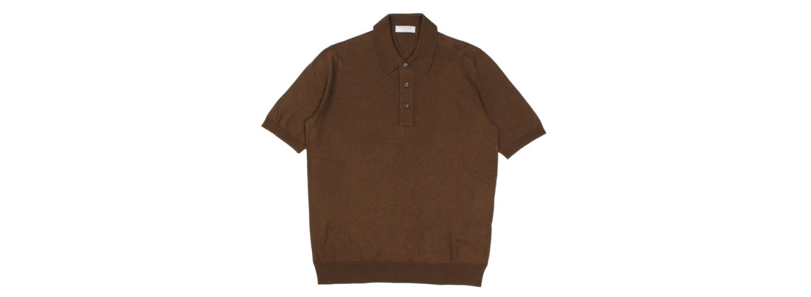 Gran Sasso (グランサッソ) Silk Knit Polo Shirt (シルクニットポロシャツ) SETA (シルク 100%) シルク ニット ポロシャツ GOLD (ゴールド・170) made in italy (イタリア製) 2020 春夏新作 【入荷しました】【フリー分発売開始】 愛知 名古屋 altoediritto アルトエデリット