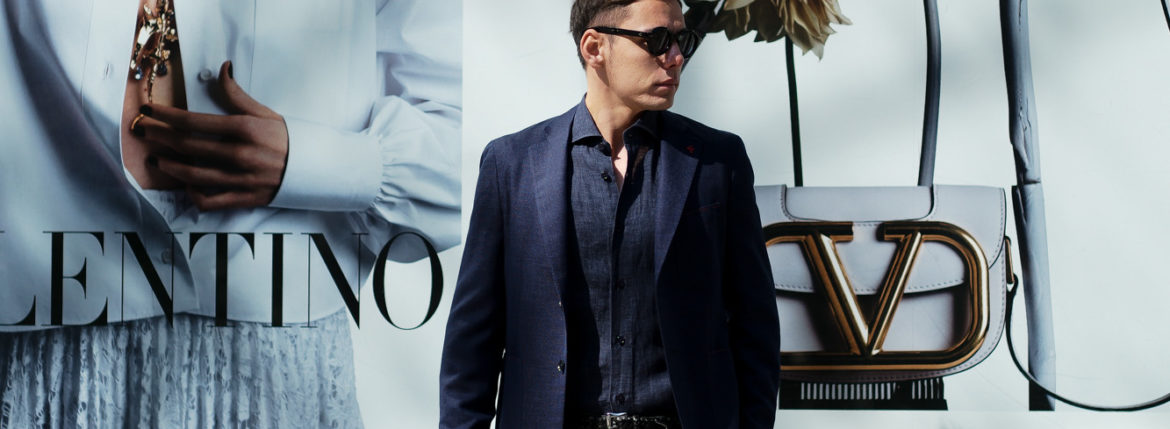 ISAIA (イザイア) POMPEI (ポンペイ) ウールシルク ホップサック サマー ジャケット NAVY (ネイビー・810) Made in italy (イタリア製) 2020 春夏新作 愛知 名古屋 altoediritto アルトエデリット