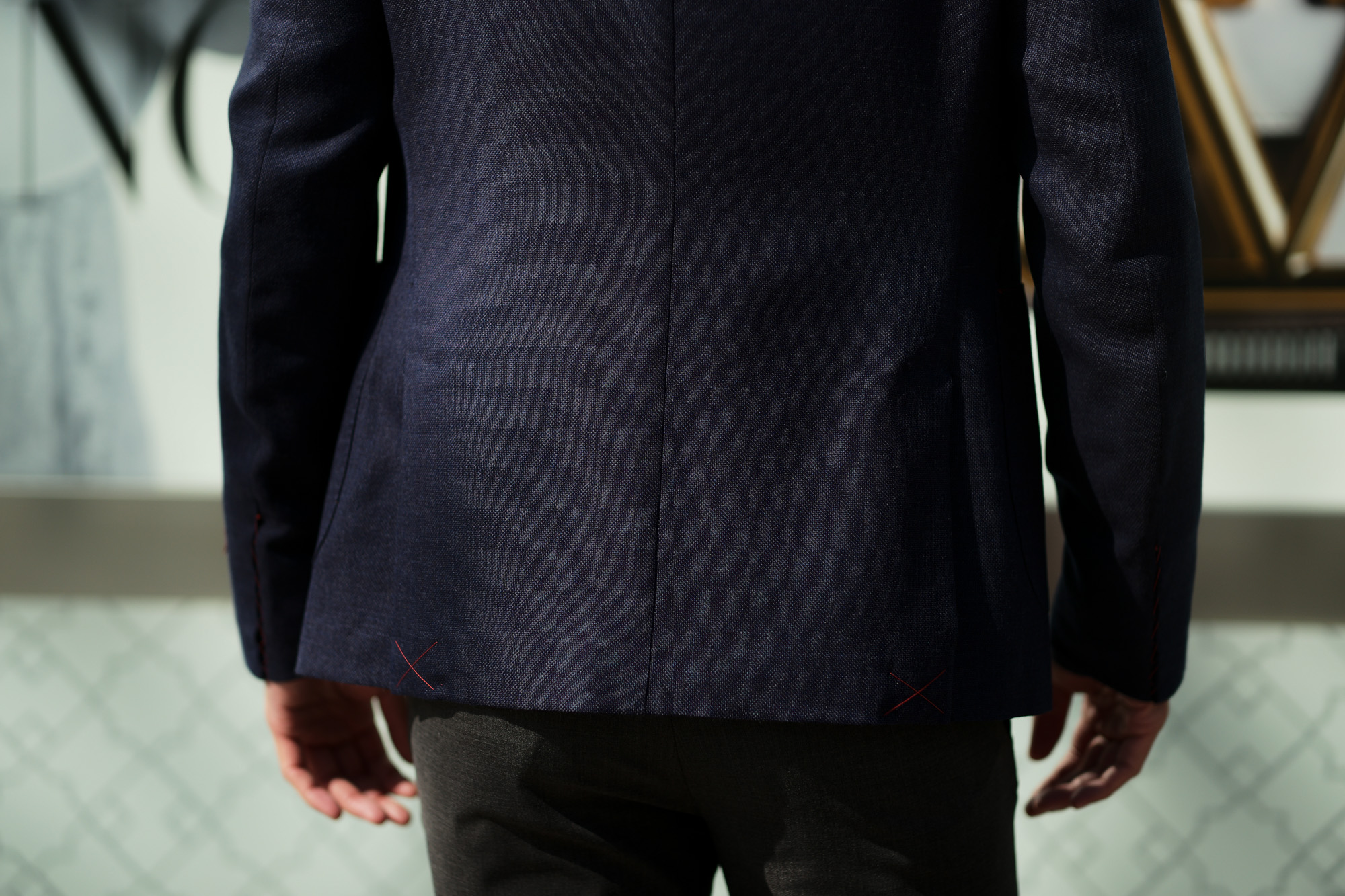 ISAIA (イザイア) POMPEI (ポンペイ) ウールシルク ホップサック サマー ジャケット NAVY (ネイビー・810) Made in italy (イタリア製) 2020 春夏新作 愛知 名古屋 altoediritto アルトエデリット