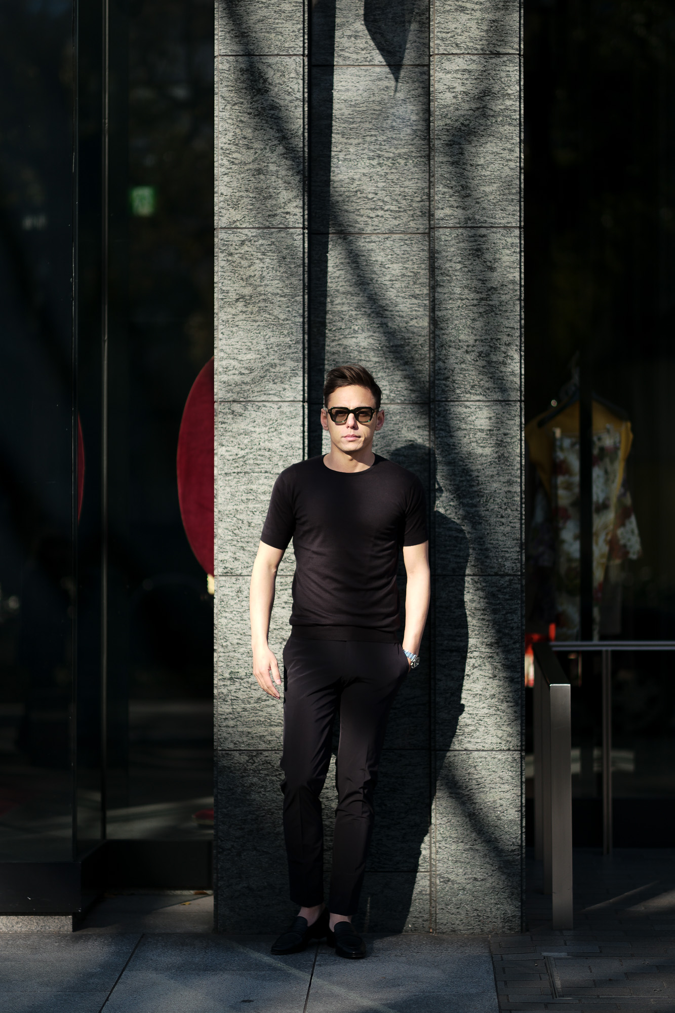 JOHN SMEDLEY(ジョンスメドレー) BELDEN (ベルデン) SEA ISLAND COTTON (シーアイランドコットン) ショートスリーブ コットンニット Tシャツ BLACK (ブラック) Made in England (イギリス製) 2020 春夏新作  愛知 名古屋 altoediritto アルトエデリット