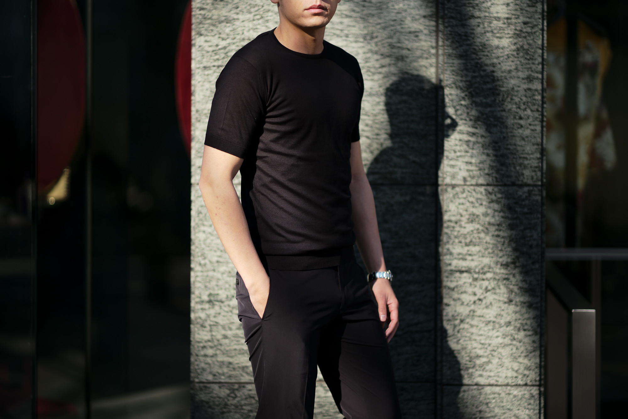 JOHN SMEDLEY(ジョンスメドレー) BELDEN (ベルデン) SEA ISLAND COTTON (シーアイランドコットン) ショートスリーブ コットンニット Tシャツ BLACK (ブラック) Made in England (イギリス製) 2020 春夏新作  愛知 名古屋 altoediritto アルトエデリット