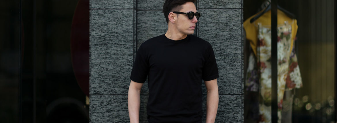 JOHN SMEDLEY(ジョンスメドレー) LORCA (ロルカ) SEA ISLAND COTTON (シーアイランドコットン) コットンニット Tシャツ BLACK (ブラック) Made in England (イギリス製) 2020 春夏新作 愛知 名古屋 altoediritto アルトエデリット