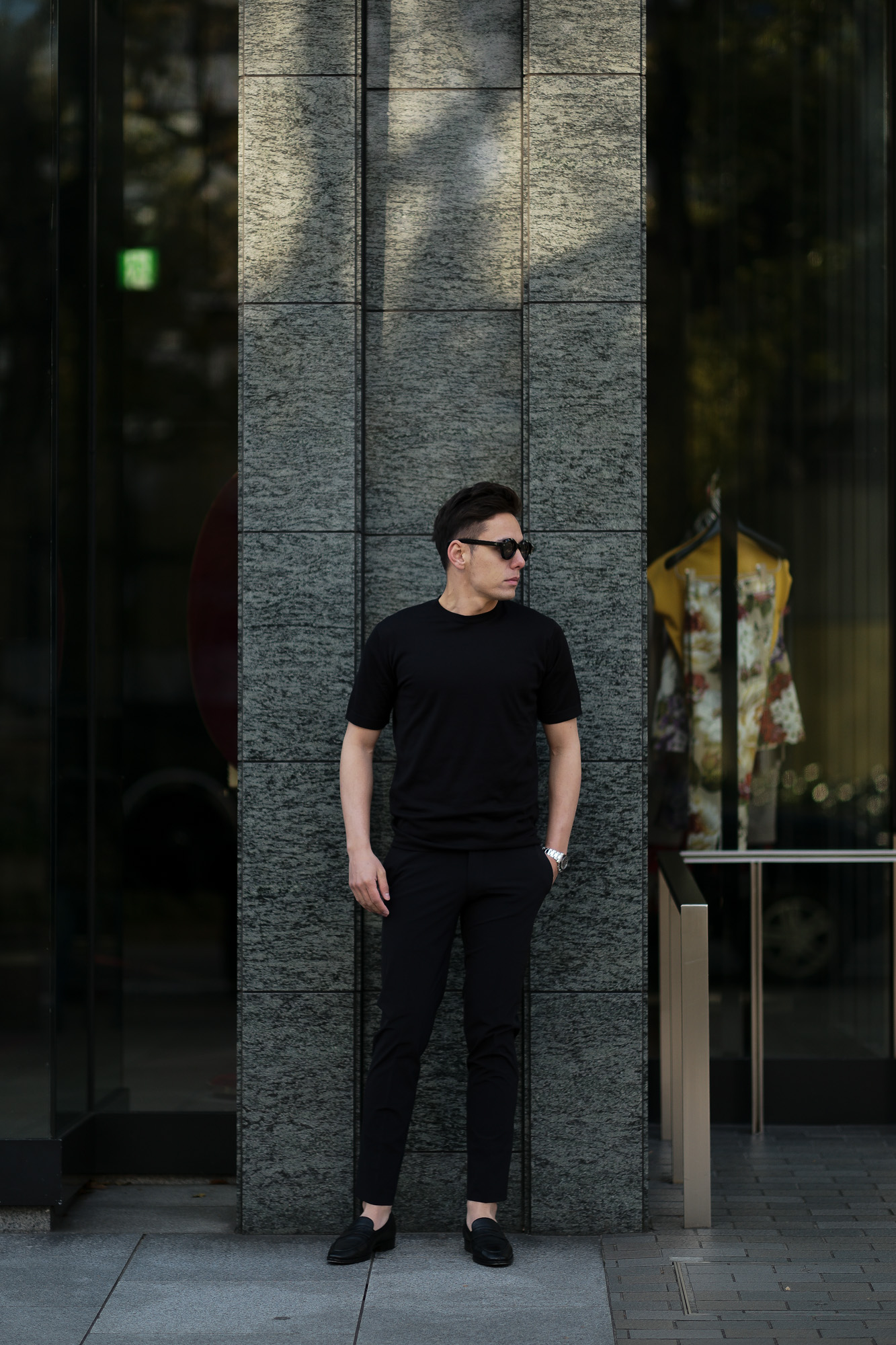 JOHN SMEDLEY(ジョンスメドレー) LORCA (ロルカ) SEA ISLAND COTTON (シーアイランドコットン) コットンニット Tシャツ BLACK (ブラック) Made in England (イギリス製) 2020 春夏新作 愛知 名古屋 altoediritto アルトエデリット