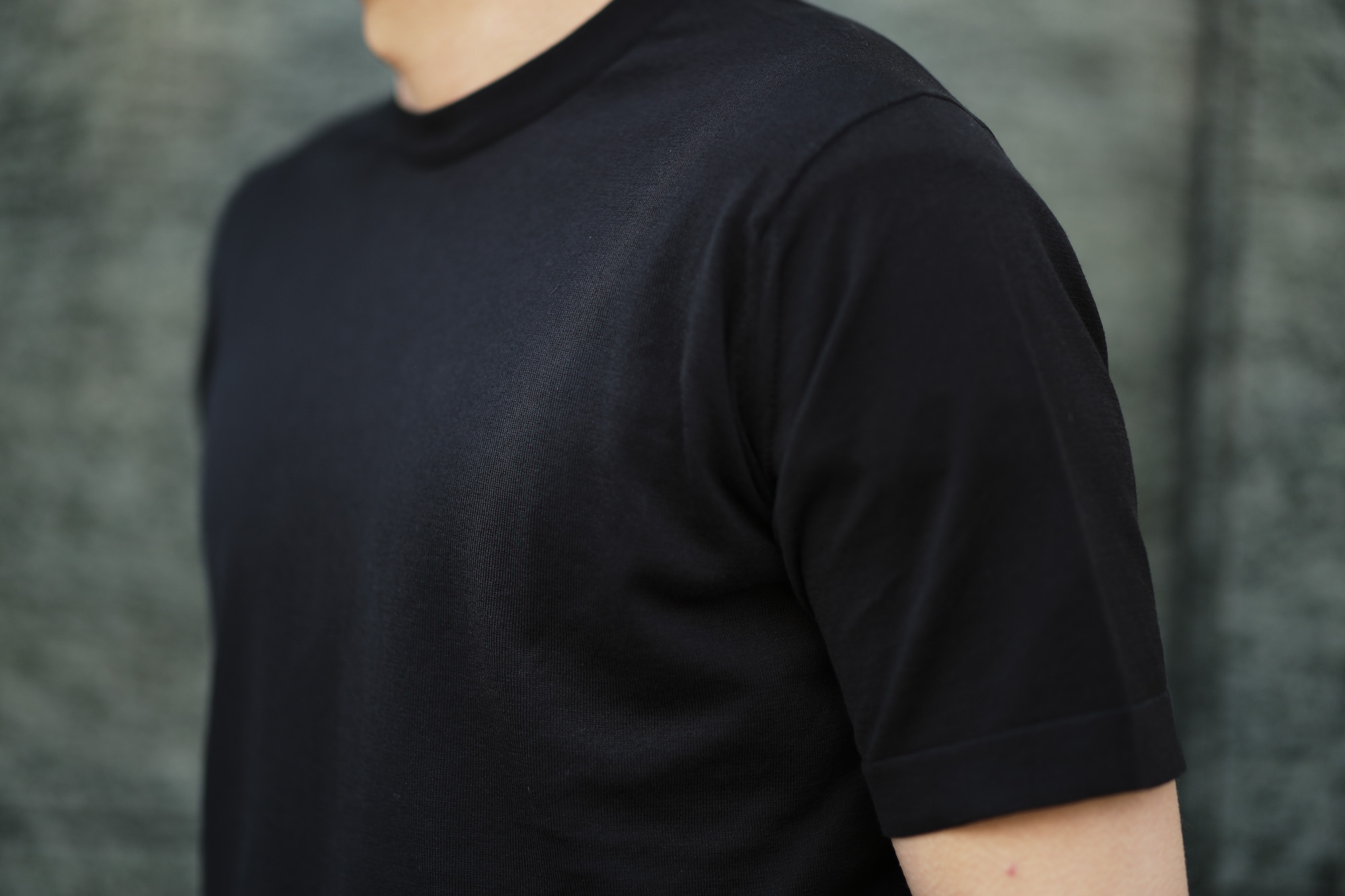 JOHN SMEDLEY(ジョンスメドレー) LORCA (ロルカ) SEA ISLAND COTTON (シーアイランドコットン) コットンニット Tシャツ BLACK (ブラック) Made in England (イギリス製) 2020 春夏新作 愛知 名古屋 altoediritto アルトエデリット