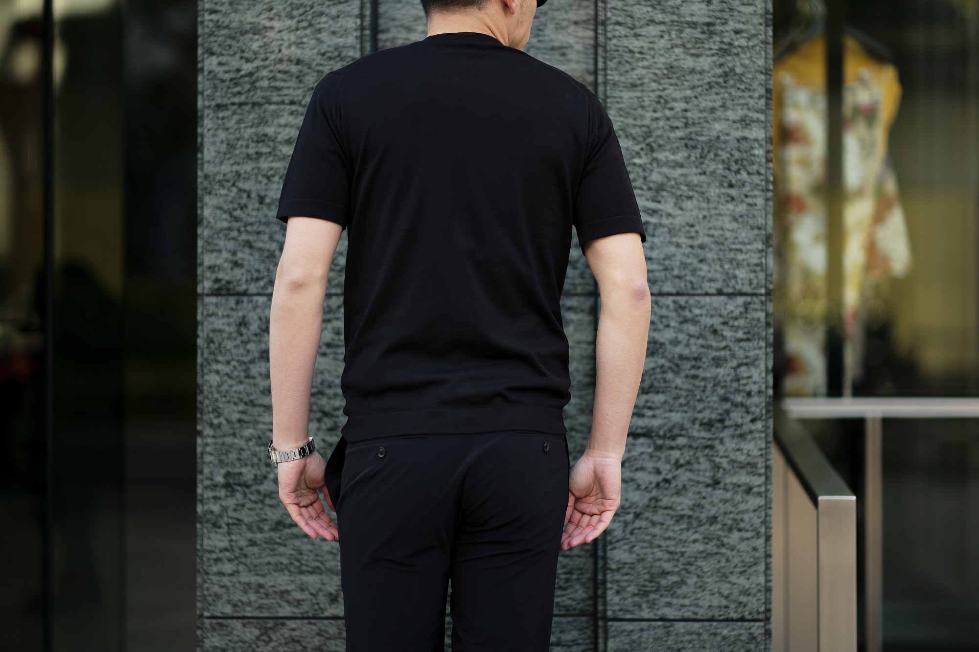 JOHN SMEDLEY(ジョンスメドレー) LORCA (ロルカ) SEA ISLAND COTTON (シーアイランドコットン) コットンニット Tシャツ BLACK (ブラック) Made in England (イギリス製) 2020 春夏新作 愛知 名古屋 altoediritto アルトエデリット