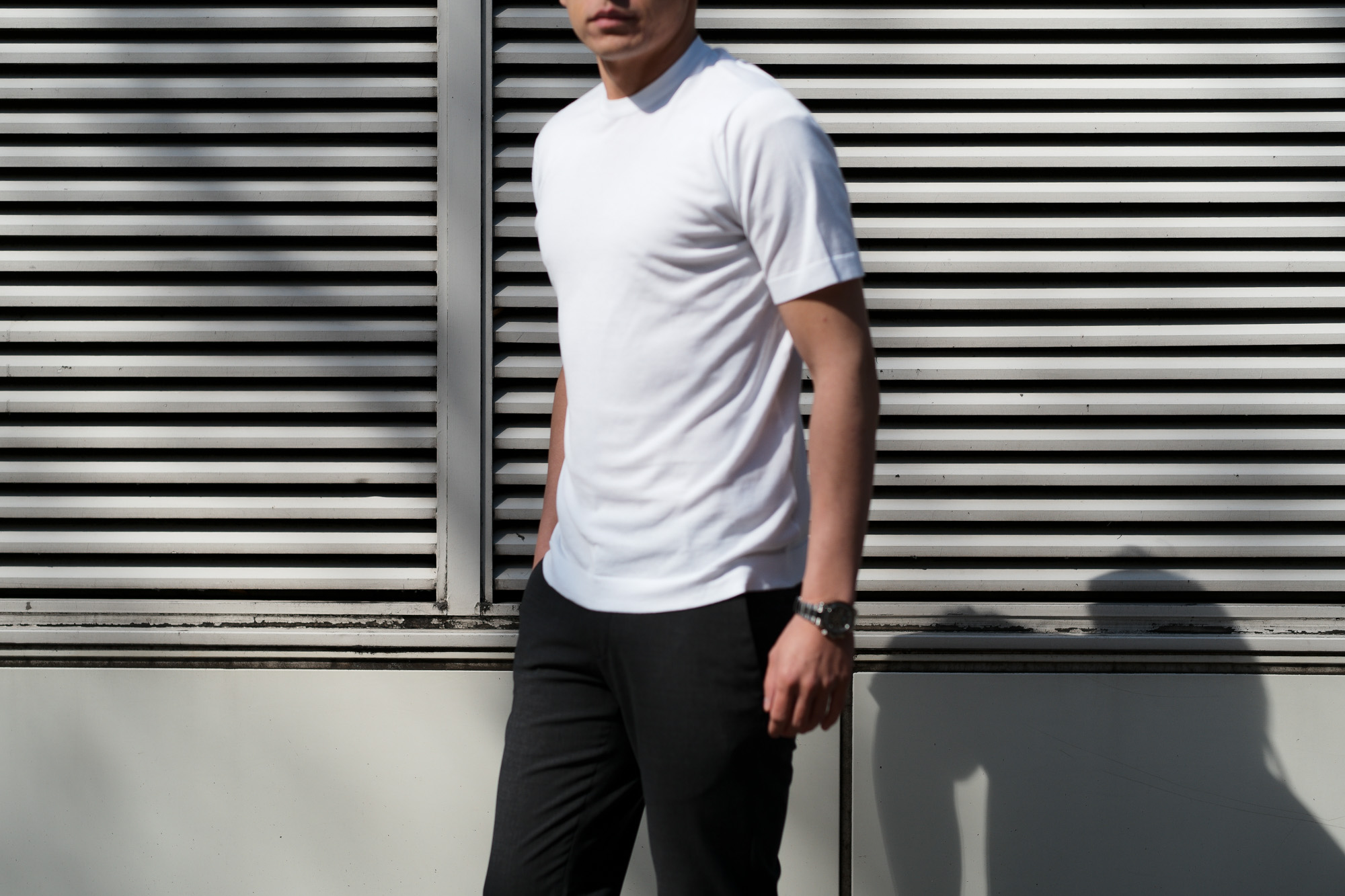 JOHN SMEDLEY(ジョンスメドレー) LORCA (ロルカ) SEA ISLAND COTTON (シーアイランドコットン) コットンニット Tシャツ WHITE (ホワイト) Made in England (イギリス製) 2020 春夏新作  愛知 名古屋 altoediritto アルトエデリット