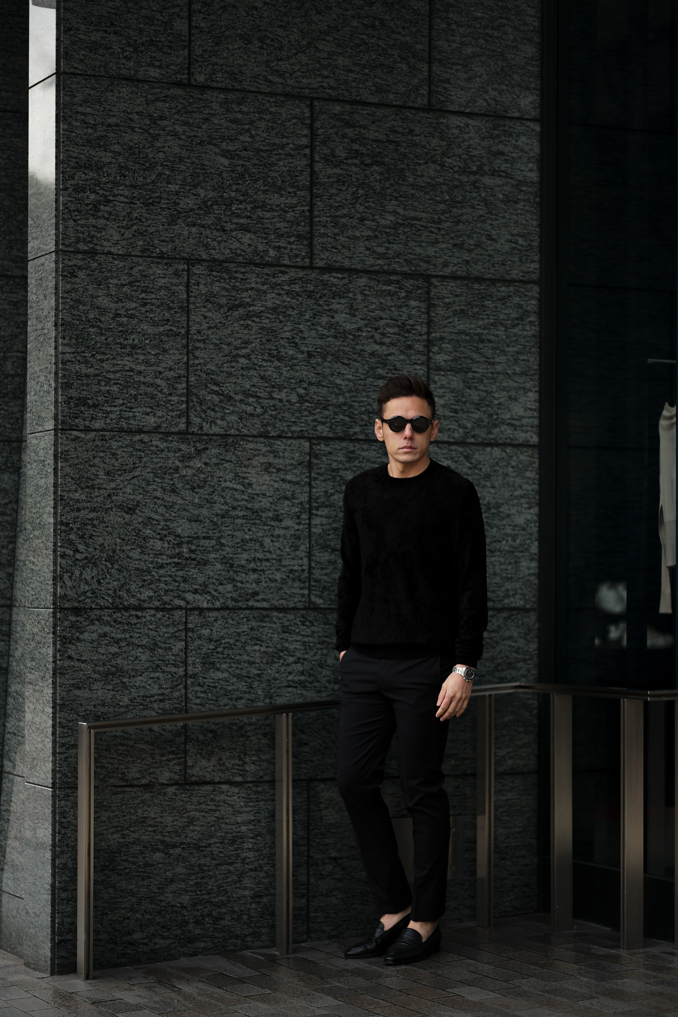 Settefili Cashmere (セッテフィーリ カシミア) Pile Knit Sweater パイルニットセーター BLACK (ブラック・GD03) made in italy (イタリア製)  2020 春夏新作 愛知 名古屋 altoediritto アルトエデリット