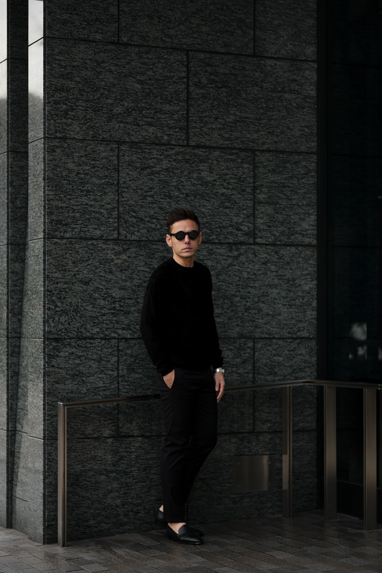 Settefili Cashmere (セッテフィーリ カシミア) Pile Knit Sweater パイルニットセーター BLACK (ブラック・GD03) made in italy (イタリア製)  2020 春夏新作 愛知 名古屋 altoediritto アルトエデリット