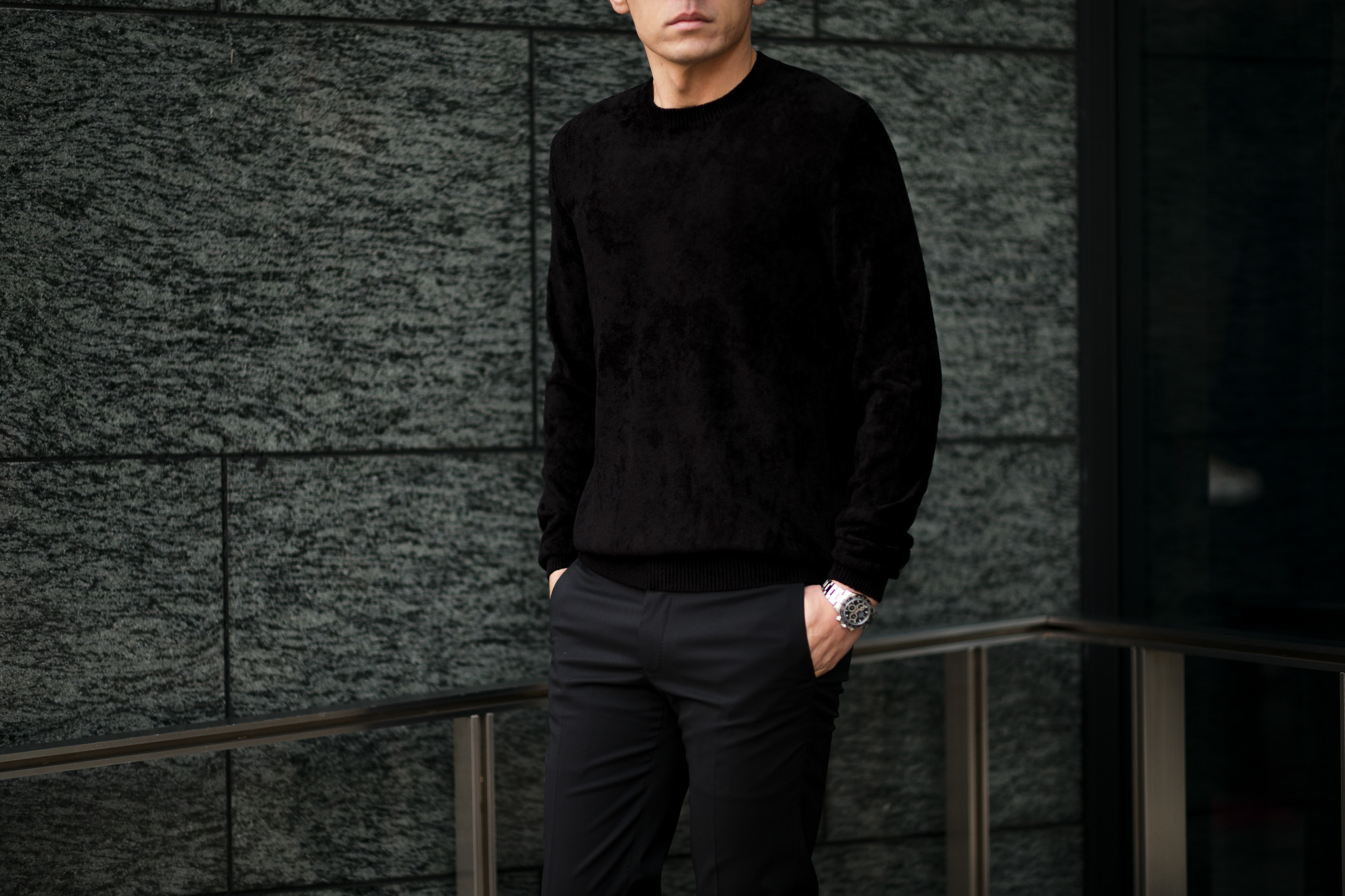 Settefili Cashmere (セッテフィーリ カシミア) Pile Knit Sweater パイルニットセーター BLACK (ブラック・GD03) made in italy (イタリア製)  2020 春夏新作 愛知 名古屋 altoediritto アルトエデリット