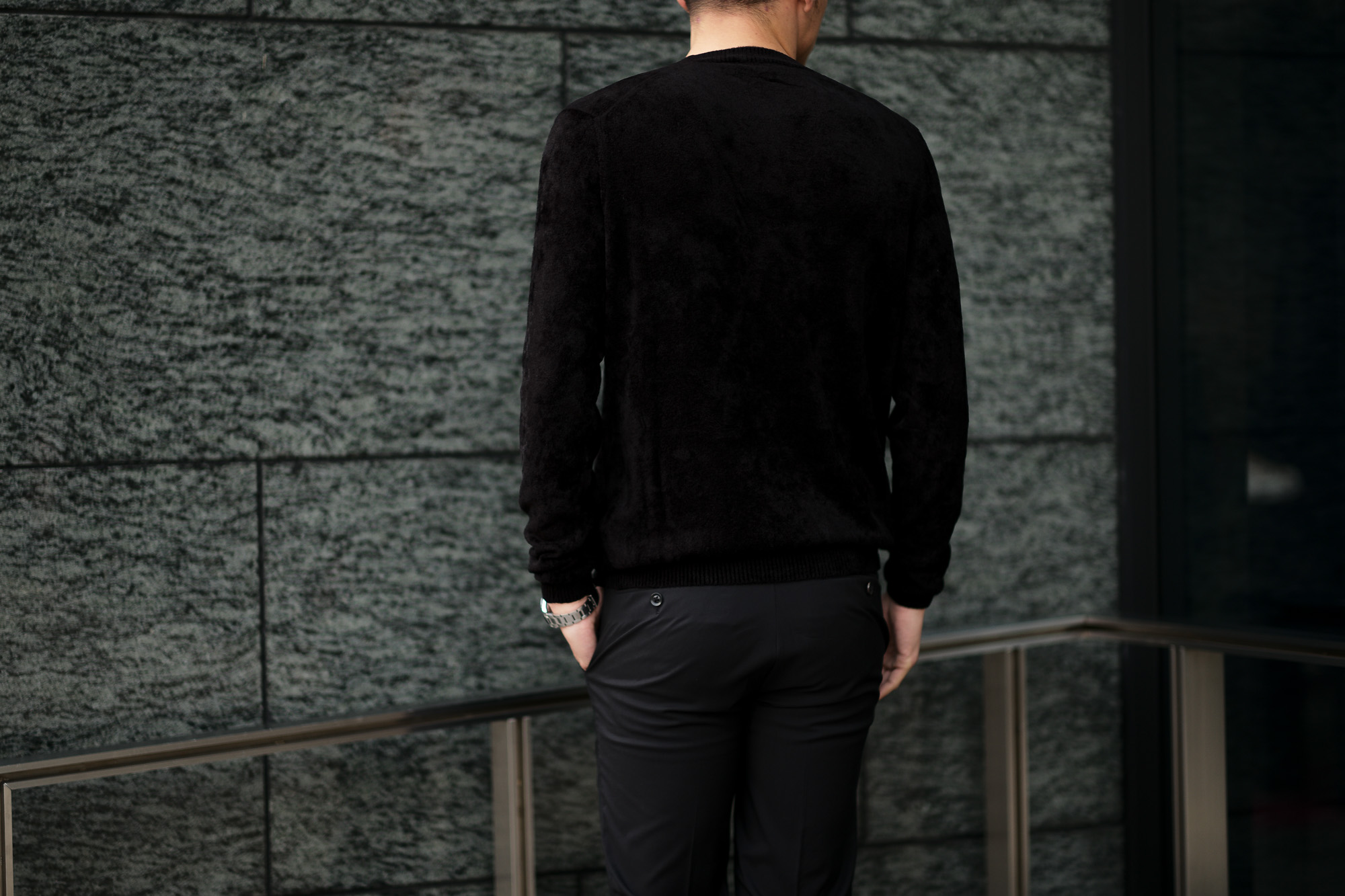 Settefili Cashmere (セッテフィーリ カシミア) Pile Knit Sweater パイルニットセーター BLACK (ブラック・GD03) made in italy (イタリア製)  2020 春夏新作 愛知 名古屋 altoediritto アルトエデリット