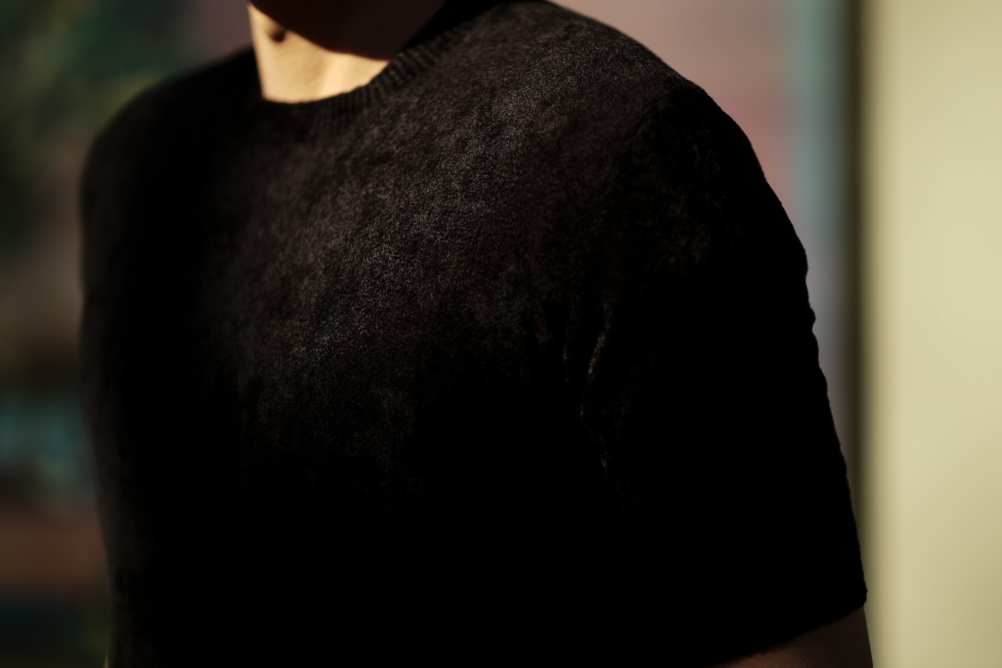 Settefili Cashmere (セッテフィーリ カシミア) Pile Knit T-shirt パイルニットTシャツ BLACK (ブラック・GD03) made in italy (イタリア製) 2020 春夏新作 愛知 名古屋 altoediritto アルトエデリット