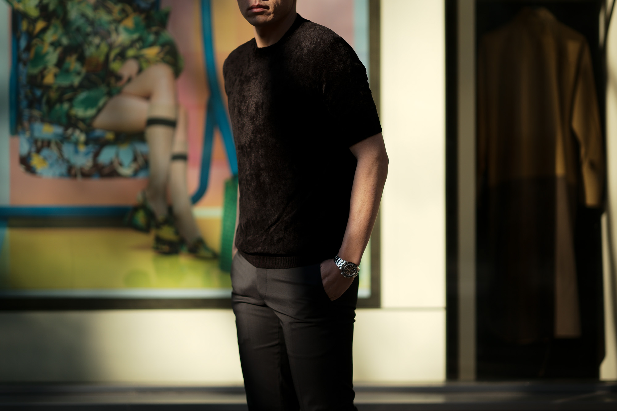 Settefili Cashmere (セッテフィーリ カシミア) Pile Knit T-shirt パイルニットTシャツ BLACK (ブラック・GD03) made in italy (イタリア製) 2020 春夏新作 愛知 名古屋 altoediritto アルトエデリット