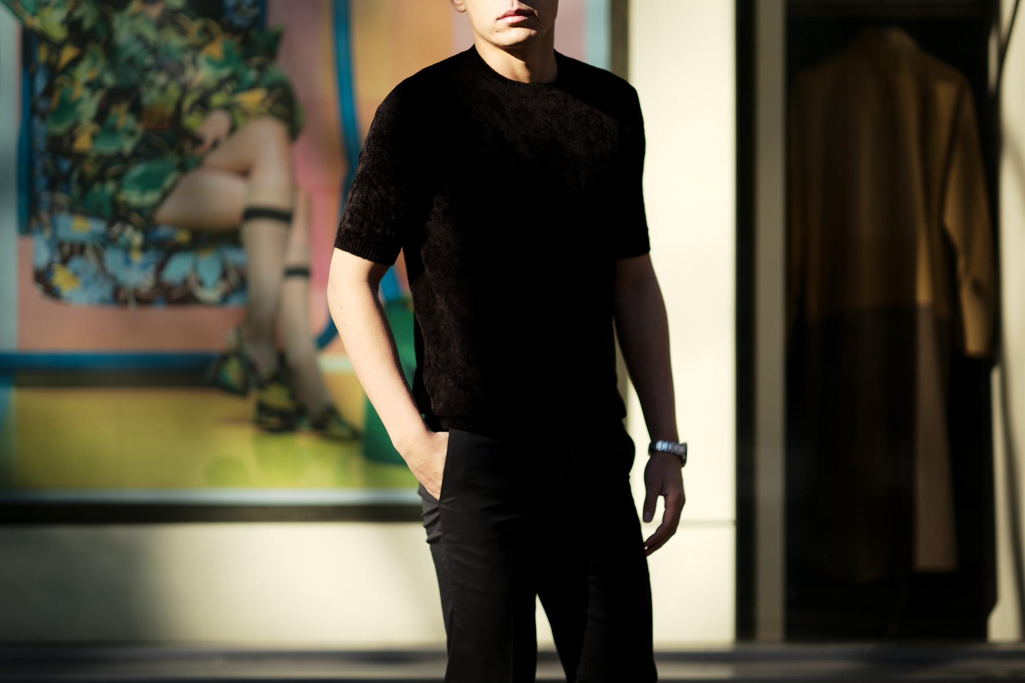 Settefili Cashmere (セッテフィーリ カシミア) Pile Knit T-shirt パイルニットTシャツ BLACK (ブラック・GD03) made in italy (イタリア製) 2020 春夏新作 愛知 名古屋 altoediritto アルトエデリット