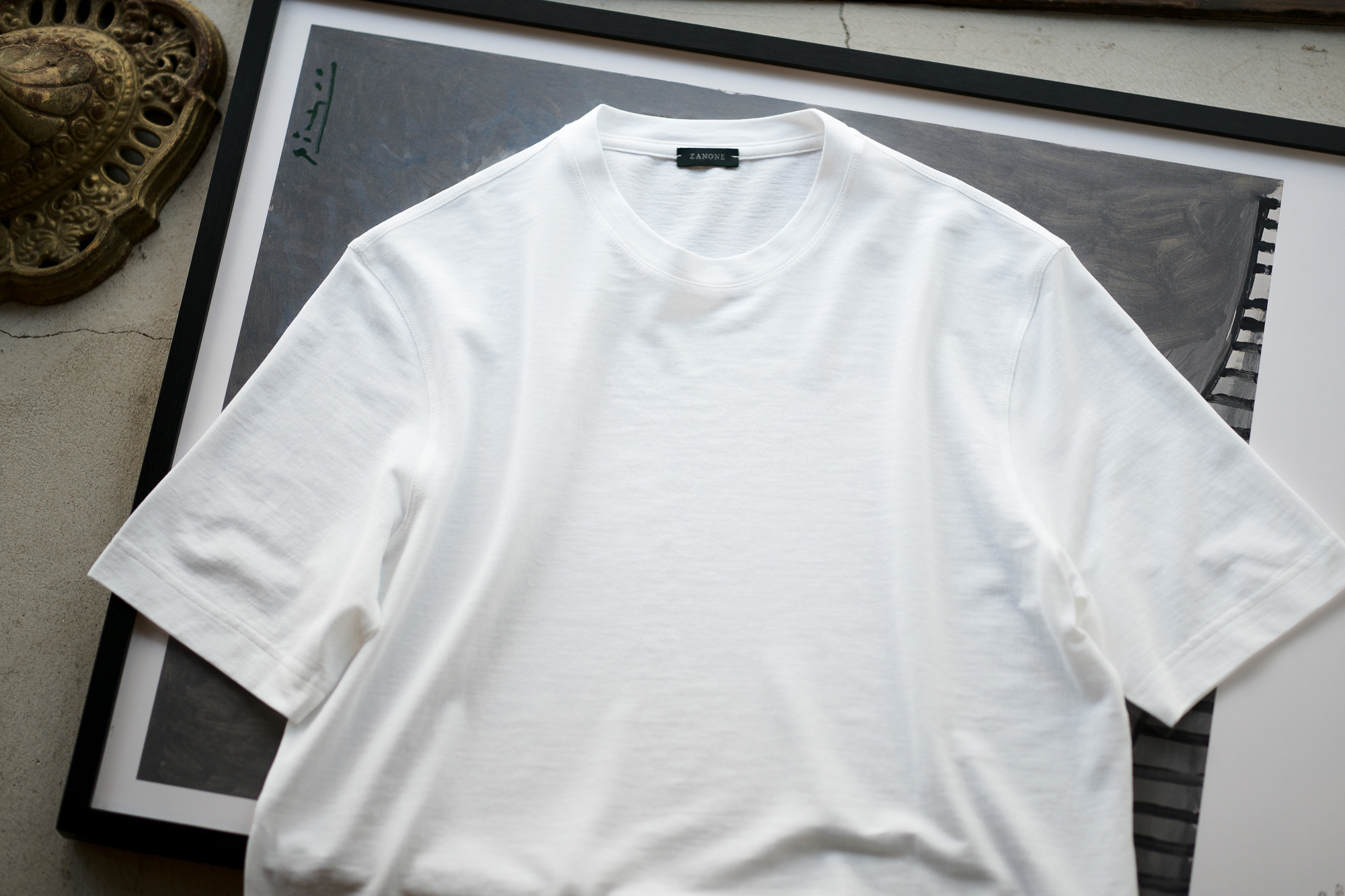 ZANONE(ザノーネ) Crew Neck T-shirt (クルーネックTシャツ) ice cotton アイスコットン Tシャツ WHITE (ホワイト・Z0001) MADE IN ITALY(イタリア製) 2020 春夏新作 愛知 名古屋 altoediritto アルトエデリット tee 夏Tシャツ