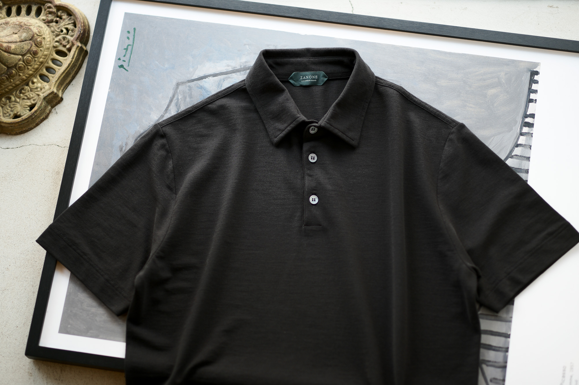 ZANONE(ザノーネ) Polo Shirt ice cotton アイスコットン ポロシャツ BLACK (ブラック・Z0015) made in italy (イタリア製) 2020春夏新作 愛知 名古屋 altoediritto アルトエデリット