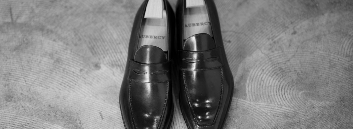 AUBERCY // "LUPIN" 3565 Coin Loafer Nero 2020AW オーベルシー ルパン ヴィッテロレザー カーフレザー コインローファー ブラック ローファー ドレスシューズ 日本代理店 愛知 名古屋 altoediritto アルトエデリット