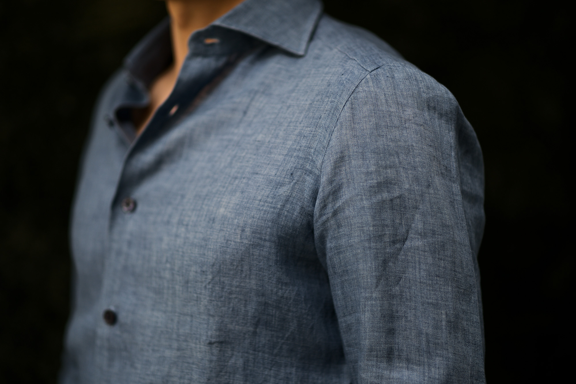 AVINO Laboratorio Napoletano(アヴィーノ・ラボラトリオ・ナポレターノ) Linen Dress Shirts (リネン ドレス シャツ) リネン100% ワイドカラー シャツ BLUE (ブルー) made in italy (イタリア製) 2020 春夏新作  【入荷しました】【フリー分発売開始】 愛知 名古屋 altoediritto アルトエデリット リネンシャツ