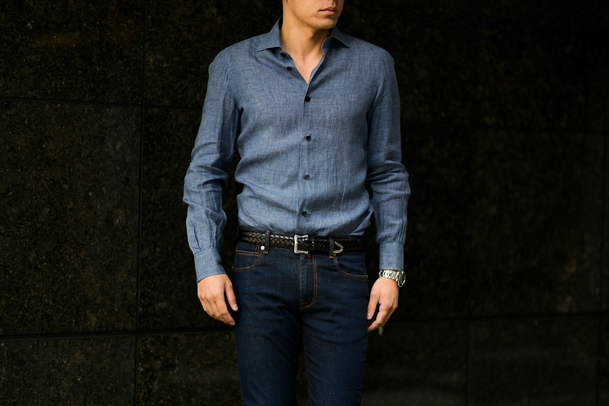 AVINO Laboratorio Napoletano(アヴィーノ・ラボラトリオ・ナポレターノ) Linen Dress Shirts (リネン ドレス シャツ) リネン100% ワイドカラー シャツ BLUE (ブルー) made in italy (イタリア製) 2020 春夏新作  【入荷しました】【フリー分発売開始】 愛知 名古屋 altoediritto アルトエデリット リネンシャツ