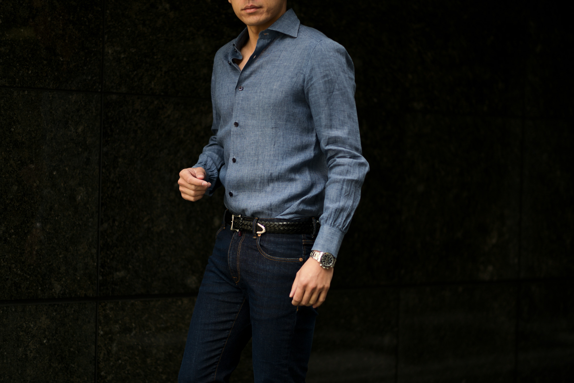 AVINO Laboratorio Napoletano(アヴィーノ・ラボラトリオ・ナポレターノ) Linen Dress Shirts (リネン ドレス シャツ) リネン100% ワイドカラー シャツ BLUE (ブルー) made in italy (イタリア製) 2020 春夏新作  【入荷しました】【フリー分発売開始】 愛知 名古屋 altoediritto アルトエデリット リネンシャツ