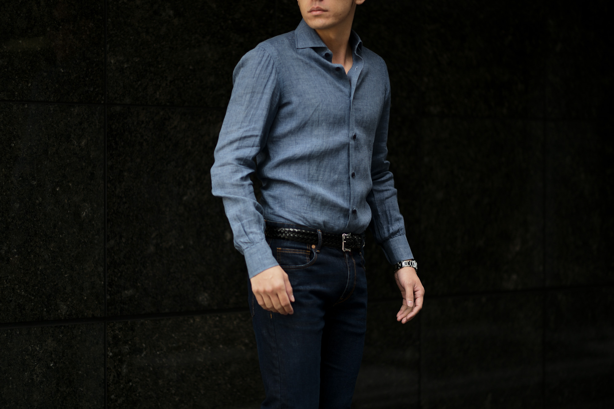 AVINO Laboratorio Napoletano(アヴィーノ・ラボラトリオ・ナポレターノ) Linen Dress Shirts (リネン ドレス シャツ) リネン100% ワイドカラー シャツ BLUE (ブルー) made in italy (イタリア製) 2020 春夏新作  【入荷しました】【フリー分発売開始】 愛知 名古屋 altoediritto アルトエデリット リネンシャツ