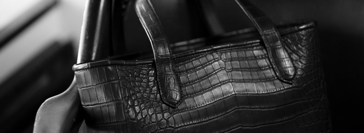 Cisei × 山本製鞄 (シセイ × 山本製鞄) Crocodile Tote Bag Medium (クロコダイル トートバッグ ミディアム) Nile Crocodile Leather (ワニ革) ナイル クロコダイル トート バッグ BLACK(ブラック),NAVY(ネイビー),BROWN(ブラウン) Made in Japan (日本製) cisei yamamotoseiho トートバック クロコ 愛知 名古屋 Alto e Diritto アルト エ デリット