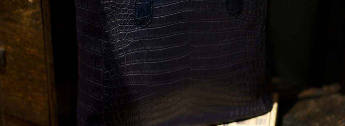 Cisei × 山本製鞄 (シセイ × 山本製鞄) Crocodile Tote Bag Medium (クロコダイル トートバッグ ミディアム) Nile Crocodile Leather (ワニ革) ナイル クロコダイル トート バッグ BLACK(ブラック),NAVY(ネイビー),BROWN(ブラウン) Made in Japan (日本製) cisei yamamotoseiho トートバック クロコ 愛知 名古屋 Alto e Diritto アルト エ デリット