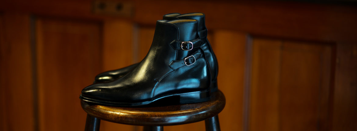 ENZO BONAFE(エンツォボナフェ) ART.3995 Double strap boot Du Puy Vitello デュプイ社ボックスカーフ ダブルストラップブーツ NERO (ブラック) made in italy (イタリア製) 2020 秋冬 【ご予約受付中】のイメージ