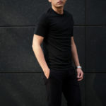 FEDELI(フェデーリ) Crew Neck T-shirt (クルーネック Tシャツ) ギザコットン Tシャツ BLACK (ブラック・36) made in italy (イタリア製) 2020 春夏新作のイメージ