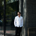 Finamore (フィナモレ) SEUL ITALIAN COLOR STRETCH COTTON SHIRTS ストレッチコットン ワンピースカラー シャツ WHITE (ホワイト・01) made in italy (イタリア製) 2020 春夏新作のイメージ