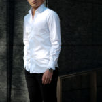 Finamore (フィナモレ) SEUL ITALIAN COLOR STRETCH COTTON SHIRTS ストレッチコットン ワンピースカラー シャツ WHITE (ホワイト・01) made in italy (イタリア製) 2020 秋冬 【ご予約開始】のイメージ