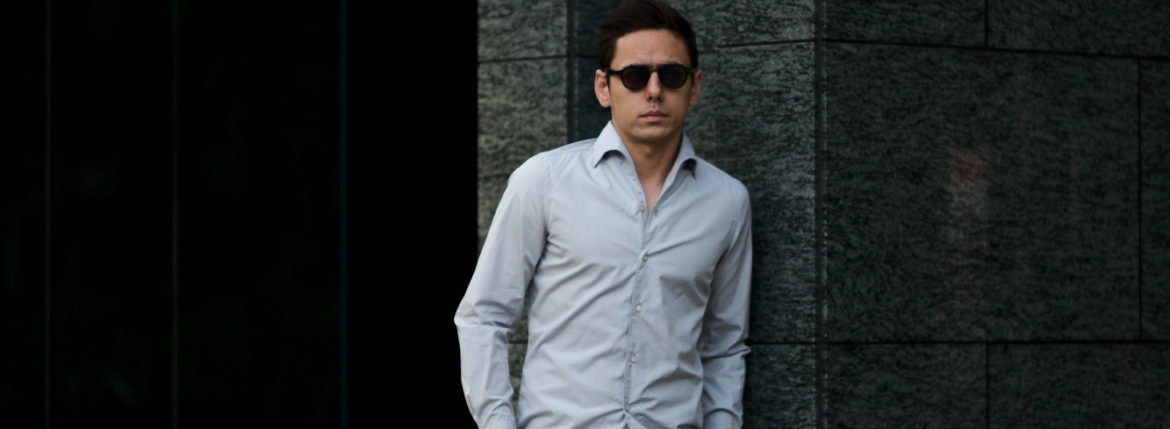 Finamore (フィナモレ) SEUL ITALIAN COLOR COTTON POPLIN SHIRTS コットンポプリン ワンピースカラー シャツ LIGHT GRAY (ライトグレー・41) made in italy (イタリア製) 2020 春夏新作 愛知 名古屋 altoediritto アルトエデリット