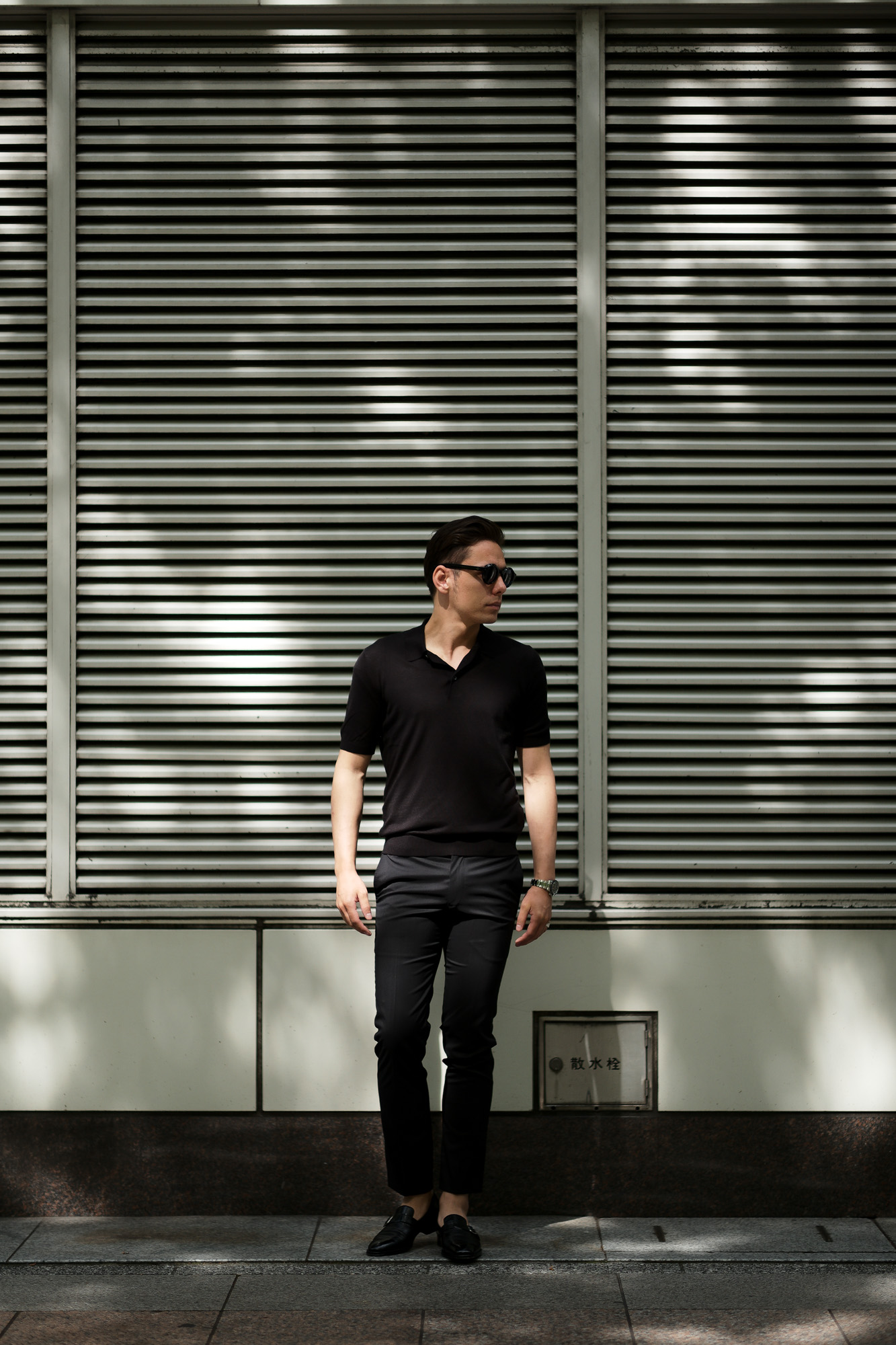 Gran Sasso (グランサッソ) Silk Knit Polo Shirt (シルクニットポロシャツ) SETA (シルク 100%) シルク ニット ポロシャツ BLACK (ブラック・099) made in italy (イタリア製) 2020 春夏新作  愛知 名古屋 altoediritto アルトエデリット